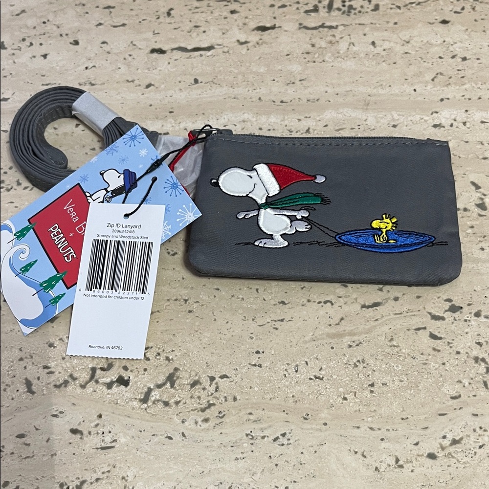 Vera Bradley Zip Id & Lanyard Snoopy and Woodstock Sled